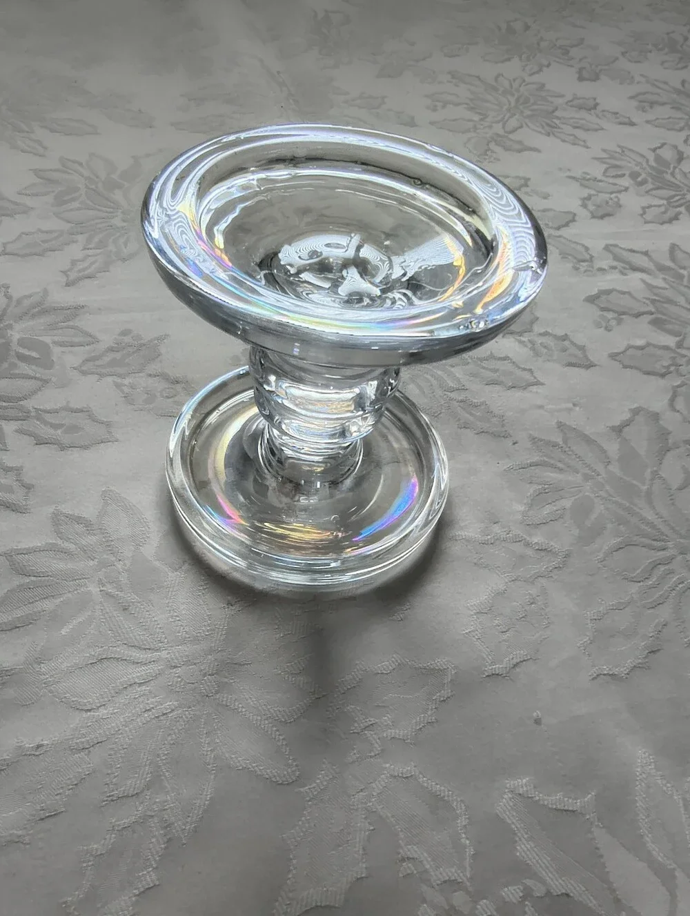 Heavy Hand Blown Art Glass Contemporary Candle Holder Two-way Vintage